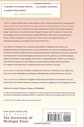 "Defects": Engendering the Modern Body (Corporealities: Disc