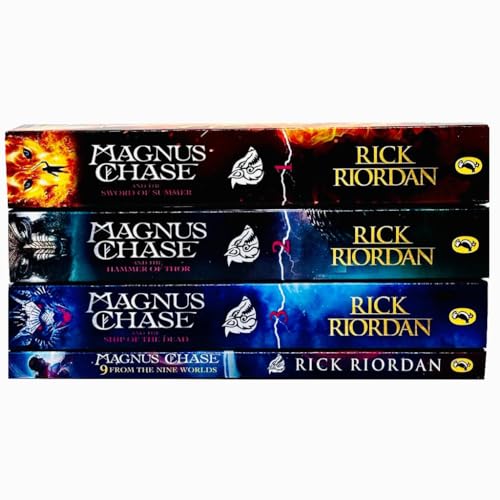Magnus Chase and the Gods of Asgard 4 Books Collection Set By Rick Riordan (The Sword of Summer, The Hammer of Thor, The Ship of the Dead & 9 From the Nine Worlds)