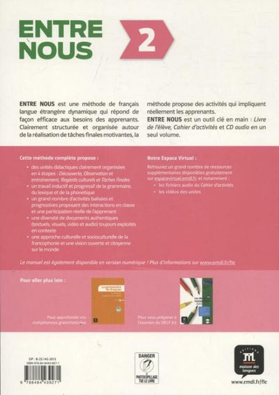 Entre nous 2 Livre de l'élve + Cahier d'exercises + CD: Entre nous 2 Livre de l'élve + Cahier d'exercises + CD (French Edition)