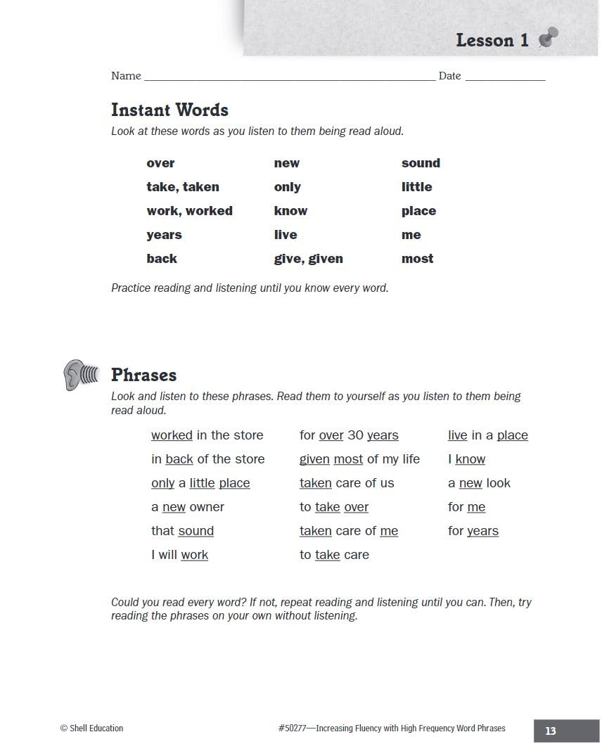 Increasing Fluency with High Frequency Word Phrases Grade 2 (Increasing Fluency Using High Frequency Word Phrases)