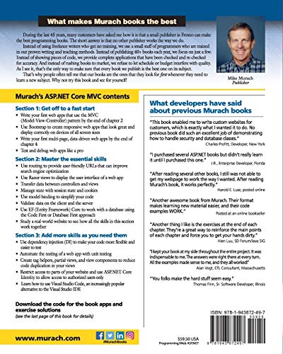 Murach's ASP.NET Core MVC: Training & Reference