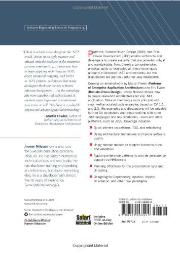 Applying Domain-Driven Design And Patterns: With Examples in C# and .net