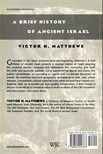 A Brief History of Ancient Israel — back cover