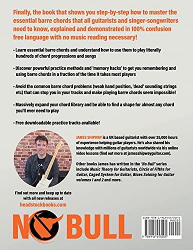 No Bull Barre Chords for Guitar: Learn and Master the Essential Barre Chords that all Guitar Players Need