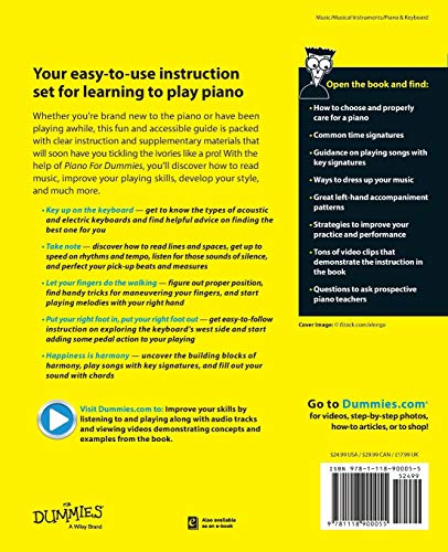 Piano For Dummies, Book + Online Video & Audio Instruction