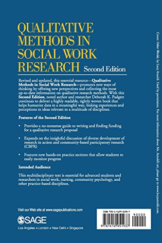 Qualitative Methods in Social Work Research (SAGE Sourcebooks for the Human Services) — back cover