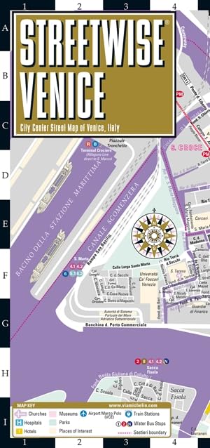 Streetwise Venice Map: Laminated City Center Street Map of Venice, Italy (Michelin Streetwise Maps)