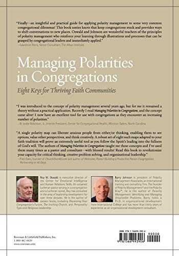 Managing Polarities in Congregations: Eight Keys for Thriving Faith Communities — back cover