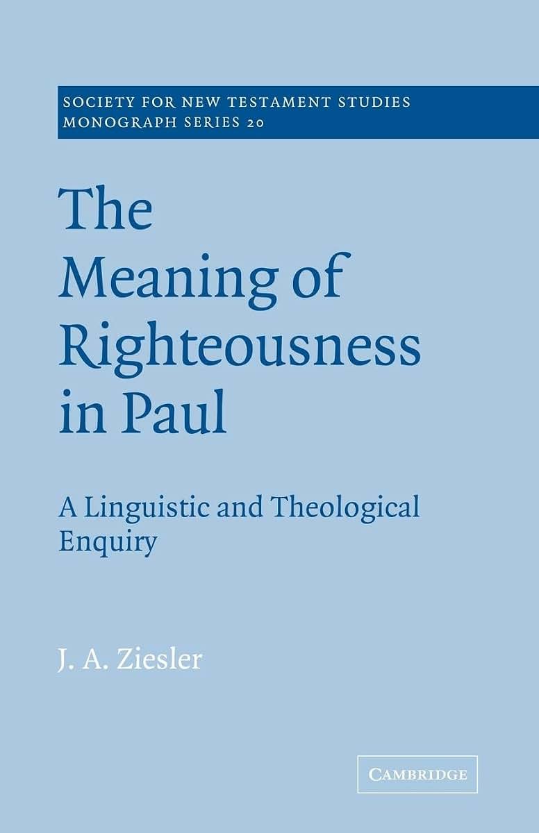The Meaning of Righteousness in Paul: A Linguistic and Theological Enquiry (Society for New Testament Studies Monograph Series, Series Number 20)