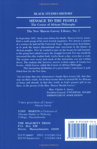 Message to the People: The Course of African Philosophy (The New Marcus Garvey Library ; No. 7)