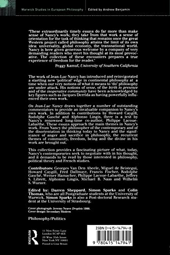 On Jean-Luc Nancy: The Sense of Philosophy (Warwick Studies in European Philosophy)