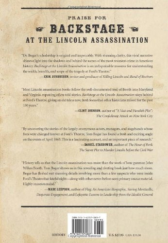 Backstage at the Lincoln Assassination: The Untold Story of the Actors and Stagehands at Ford's Theatre