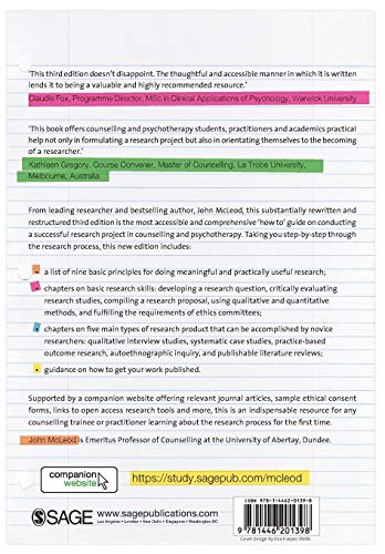 Doing Research in Counselling and Psychotherapy by McLeod, J