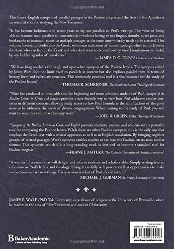 Synopsis of the Pauline Letters in Greek and English