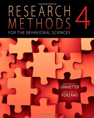 Research Methods for the Behavioral Sciences, 4th Edition
