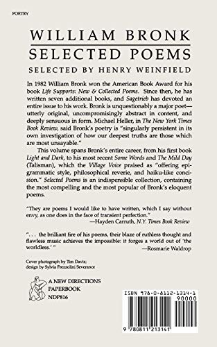 Selected Poems (New Directions Paperbook) by Bronk, William
