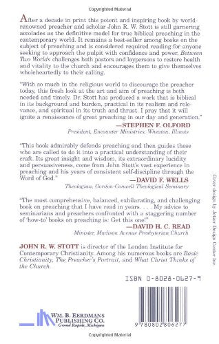 Between Two Worlds: The Challenge of Preaching Today — back cover