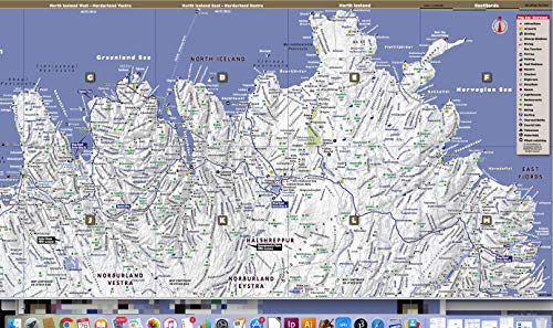 StreetSmart Iceland Map by VanDam laminated pocket-size, country planning and driving map with all attractions, sights, hotels, restaurants, ... volcanoes and waterfalls 2021 edition.