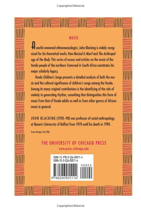 Venda Children's Songs: A Study in Ethnomusicological Analysis