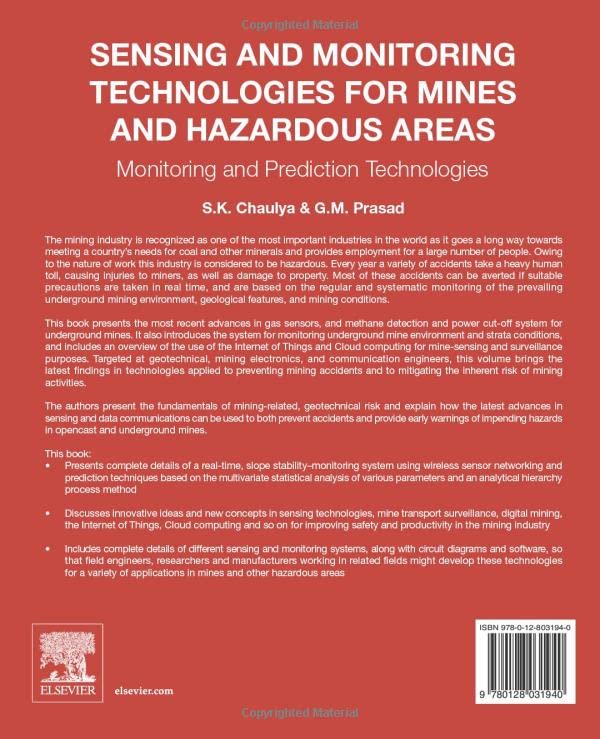 Sensing and Monitoring Technologies for Mines and Hazardous Areas: Monitoring and Prediction Technologies