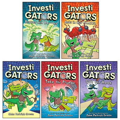InvestiGators Series 5 Books Collection Set By John Patrick Green (InvestiGators, Take the Plunge, Off the Hook, Ants in Our P.A.N.T.S. & Braver and Boulder)