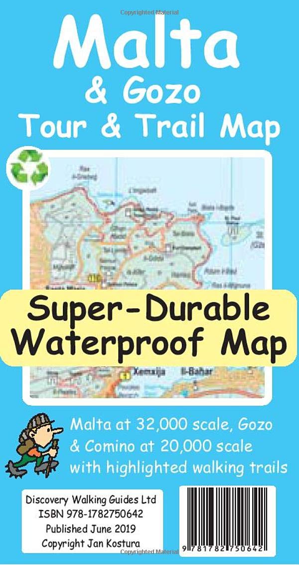 Malta and Gozo Tour and Trail Super-Durable Map