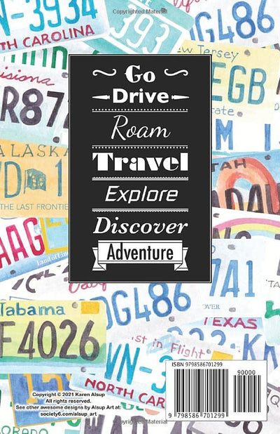 License Plate Journal for Road trips (Activity Books)