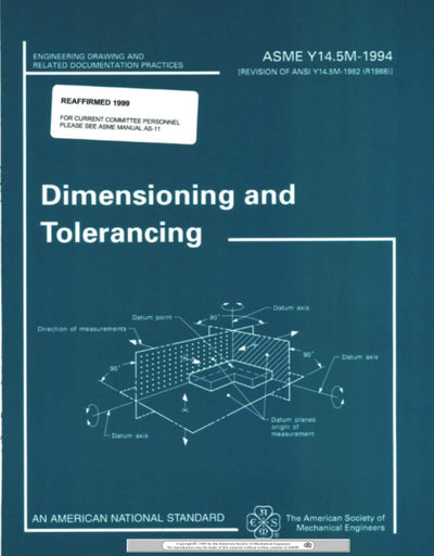 Dimensioning and Tolerancing: ASME Y14.5M-1994 (Engineering