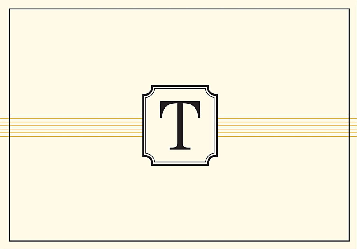 Monogram Note Cards: T (Stationery, Boxed Cards)