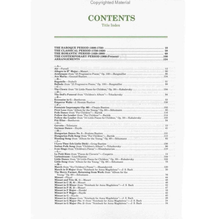 WP42 - Easy Piano Classics - Bastien (Bastien Older Beginner Piano Library) — back cover