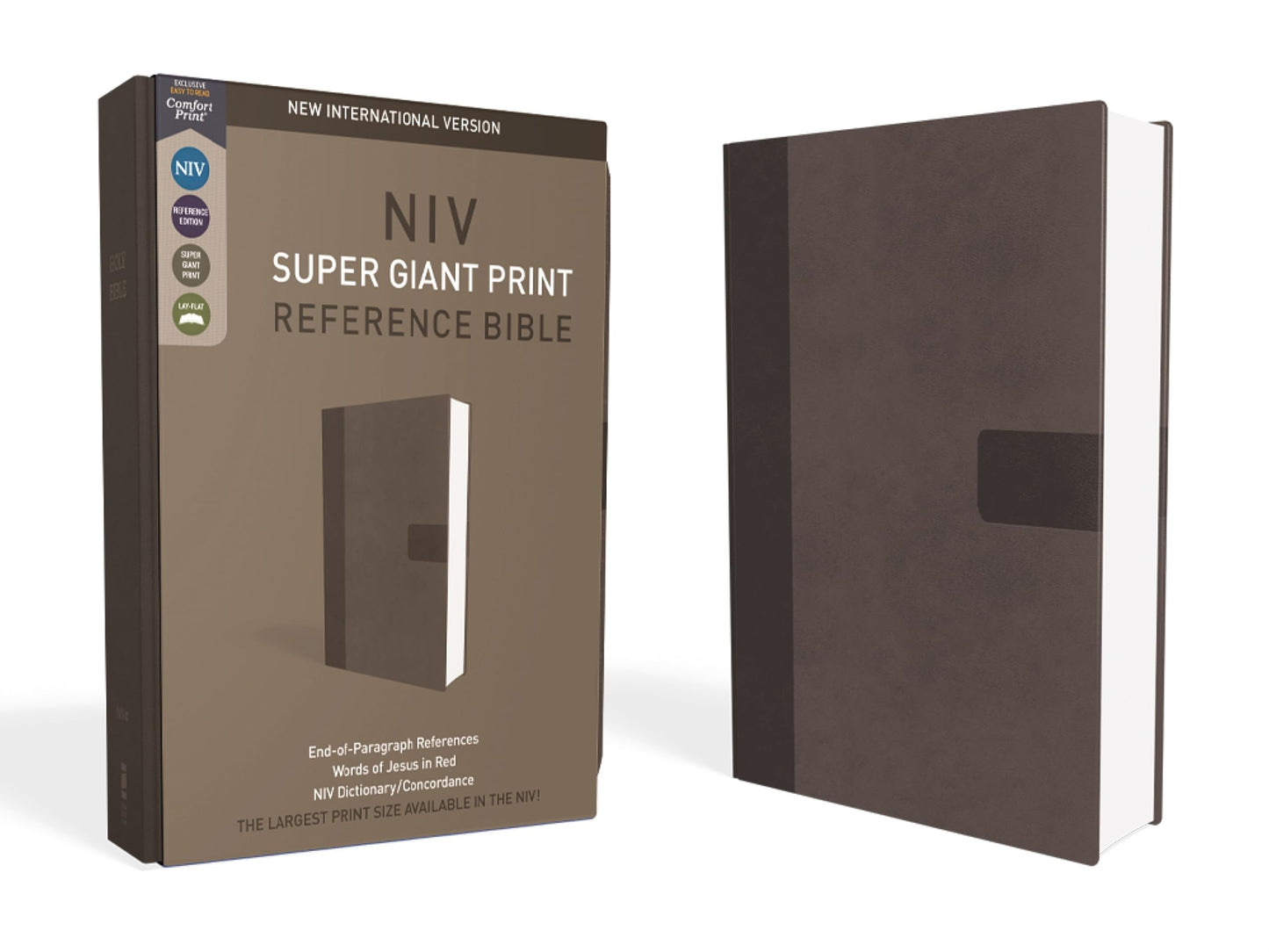 NIV, Super Giant Print Reference Bible, Leathersoft, Gray, R