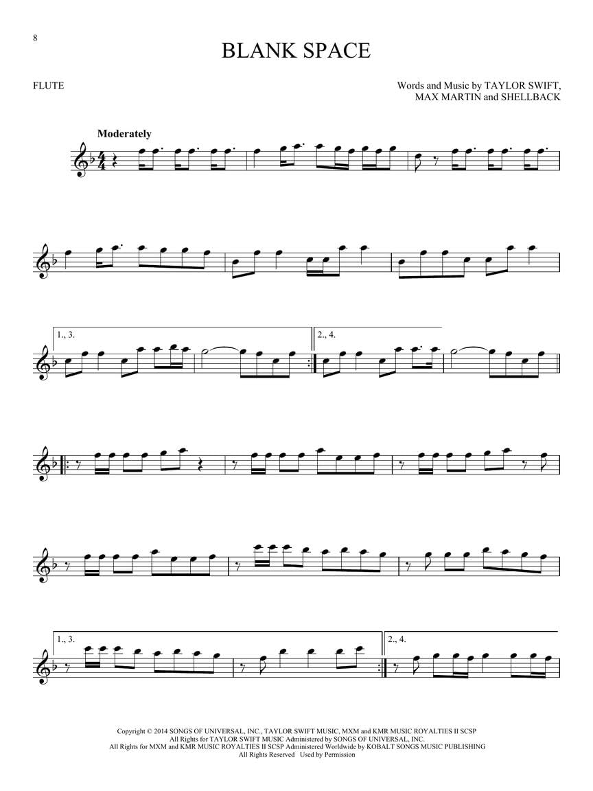 Taylor Swift for Flute - 33 Songs Songs Arranged for Flute