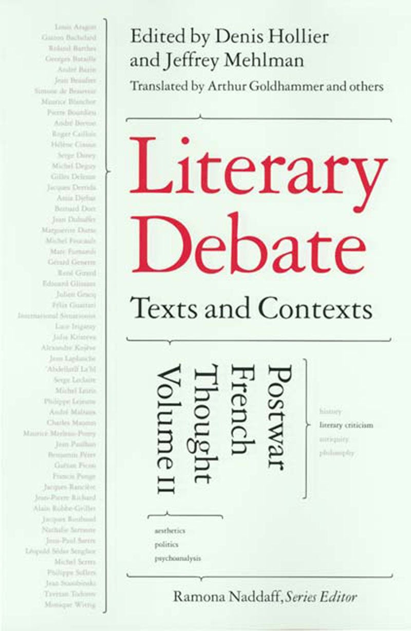 Literary Debate: Texts and Contexts: Postwar French Thought