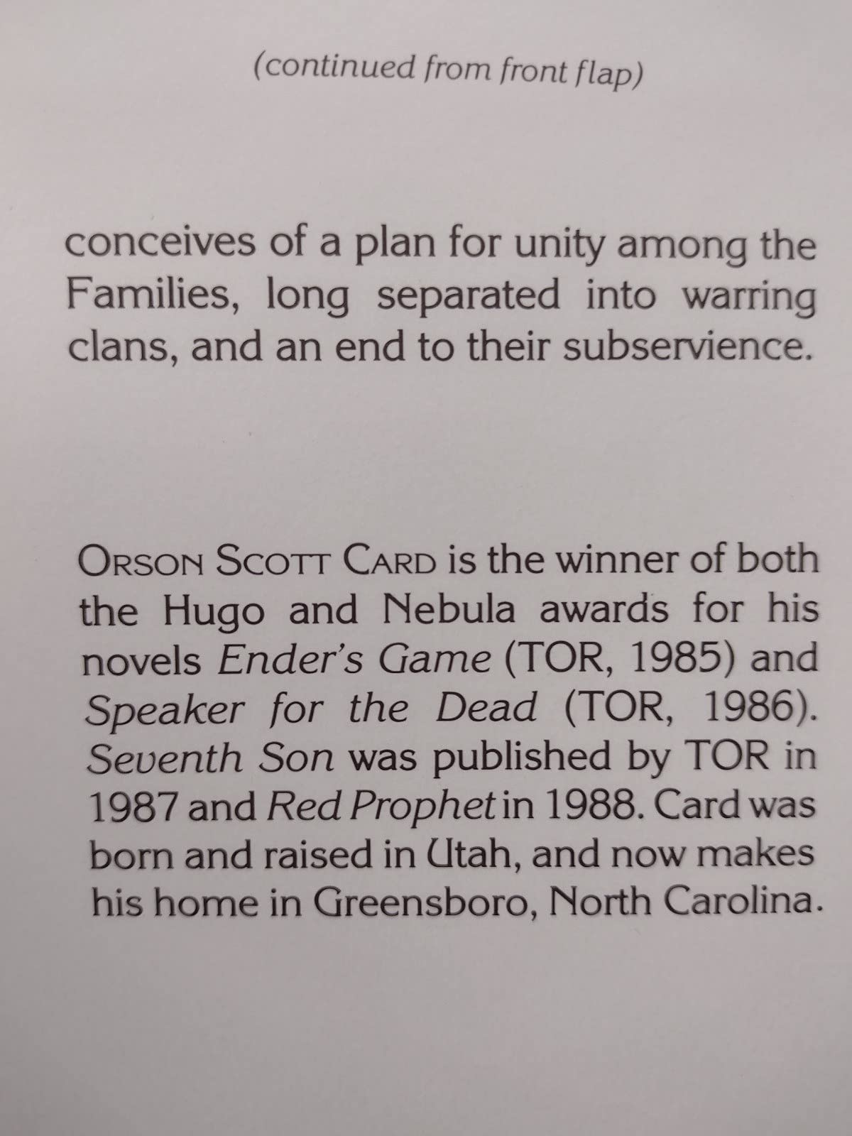 Treason by Card, Orson Scott