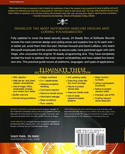 24 Deadly Sins of Software Security: Programming Flaws and How to Fix Them: Programming Flaws and How to Fix Them