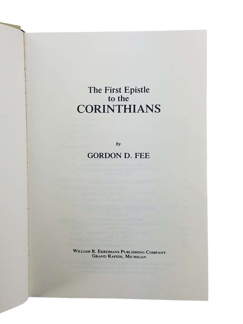 The First Epistle to the Corinthians (The New International Commentary on the New Testament)