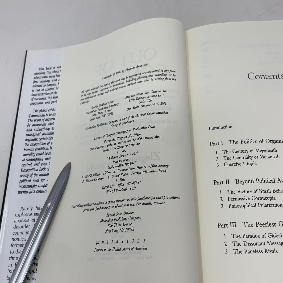 Out of Control: Global Turmoil on the Eve of the Twenty First Century