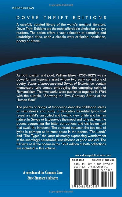 Songs of Innocence and Songs of Experience (Dover Thrift Editions: Poetry)