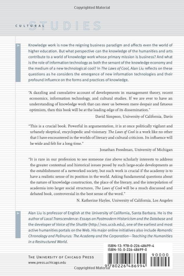 The Laws of Cool: Knowledge Work and the Culture of Information