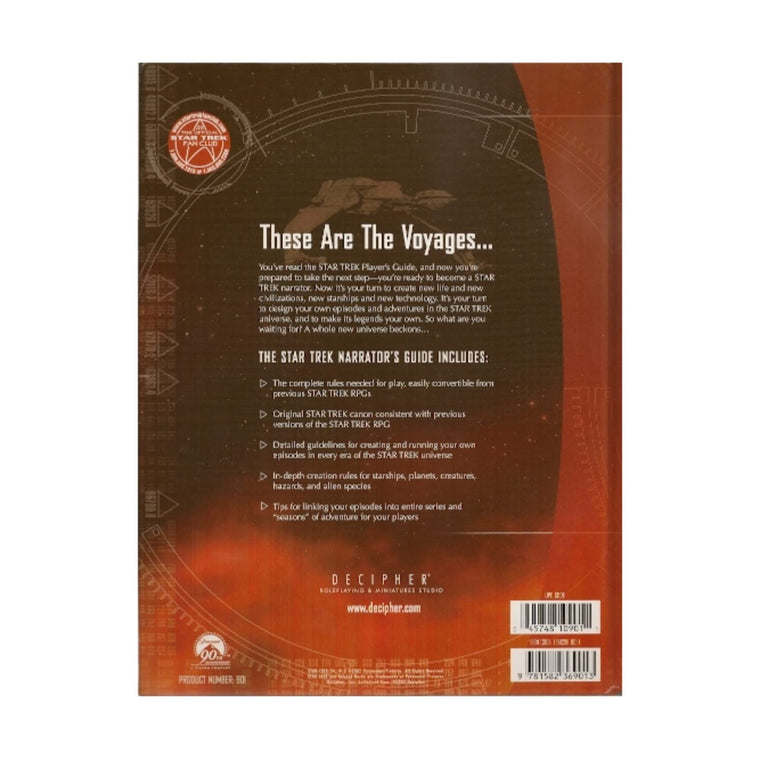 Star Trek Roleplaying Game Narrator's Guide — back cover