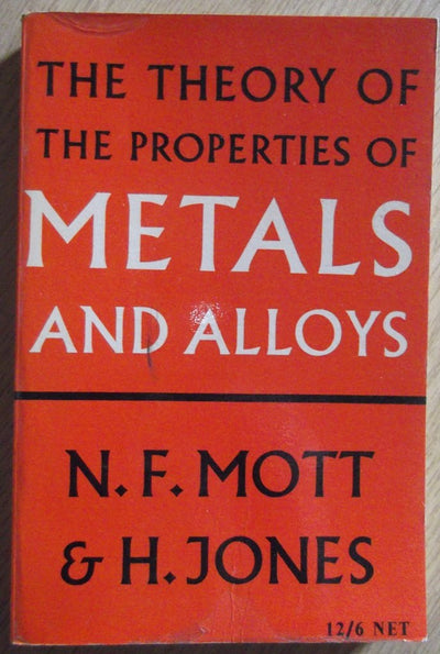The Theory of the Properties of Metals and Alloys