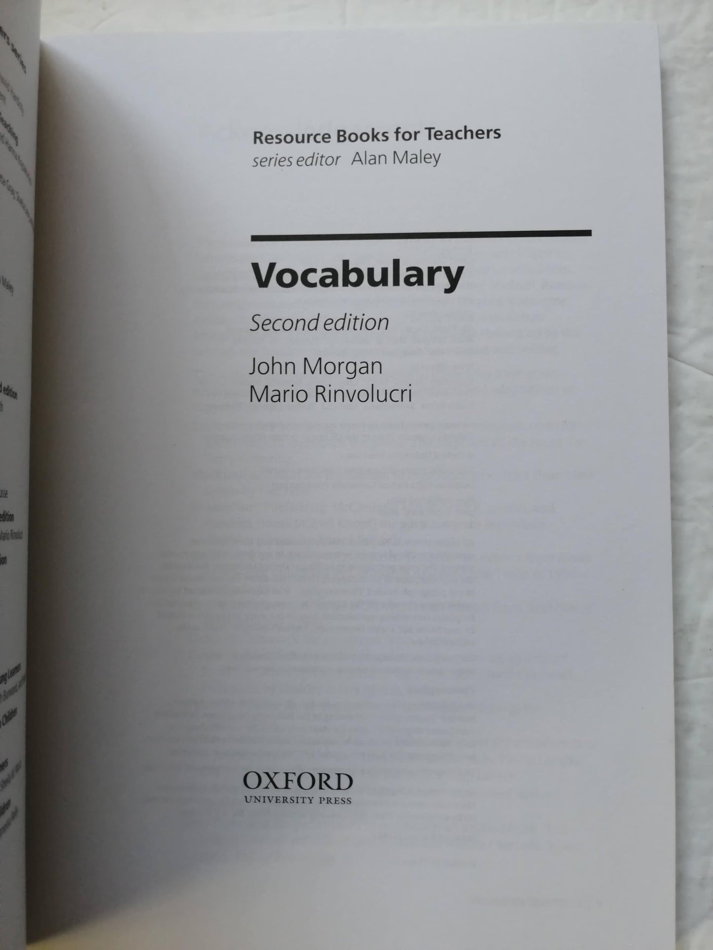 Vocabulary (Resource Books for Teachers) by Morgan, John