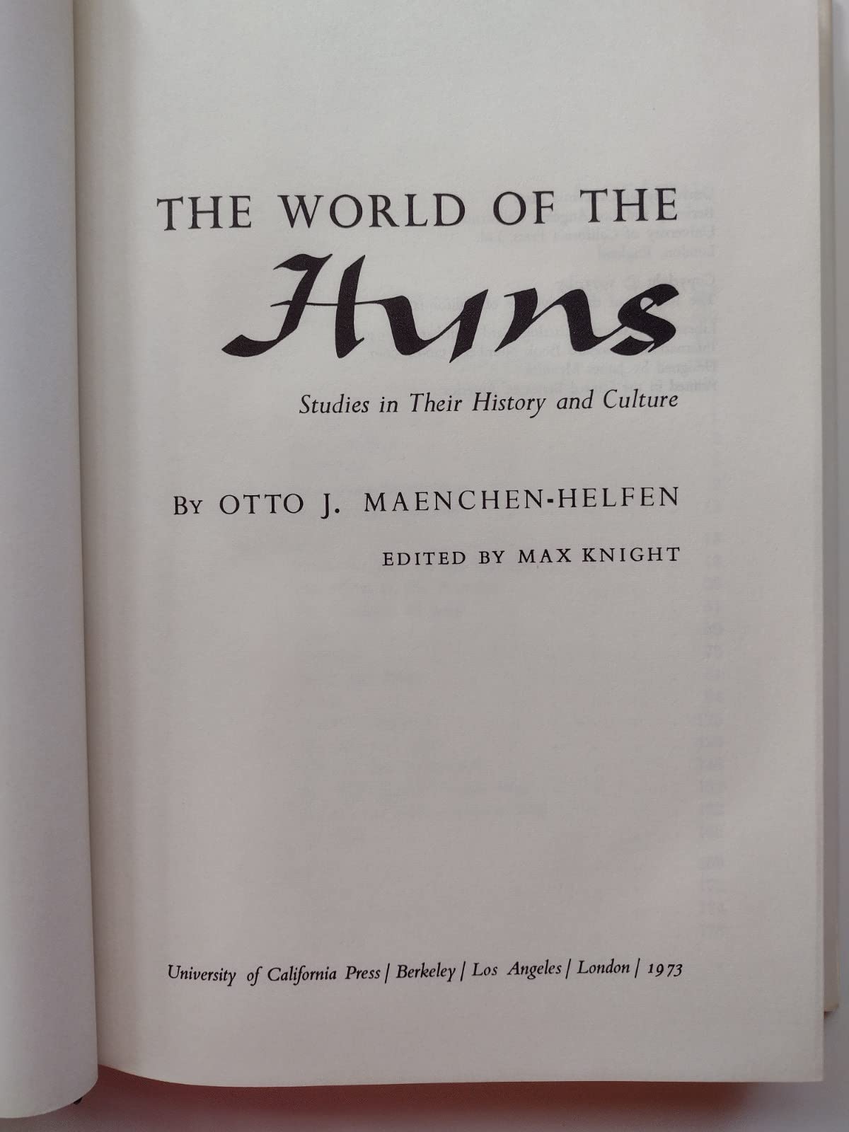 The World of the Huns: Studies in Their History and Culture