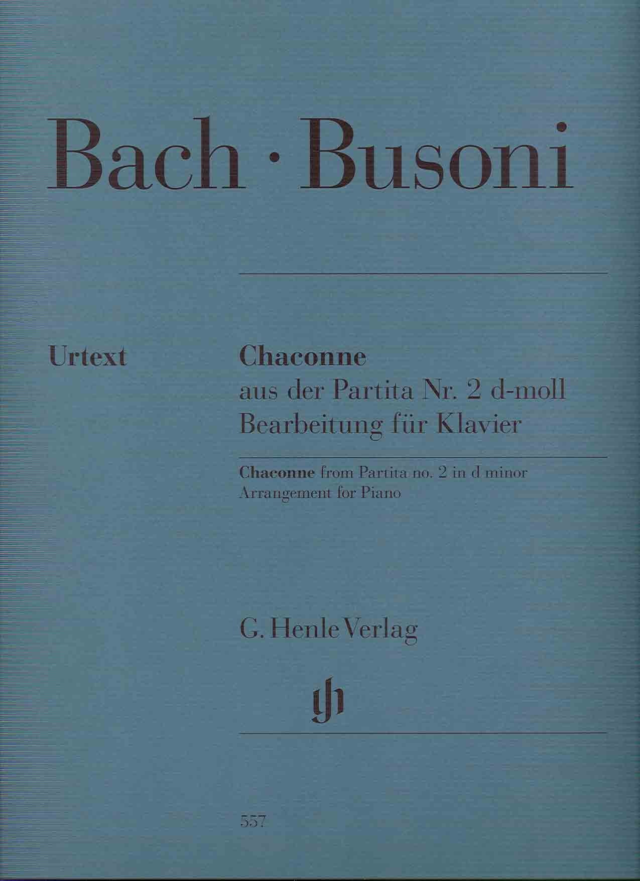 Chaconne From Partita No. 2 D Minor (J S Bach) Arranged For Piano Solo (Multilingual Edition)