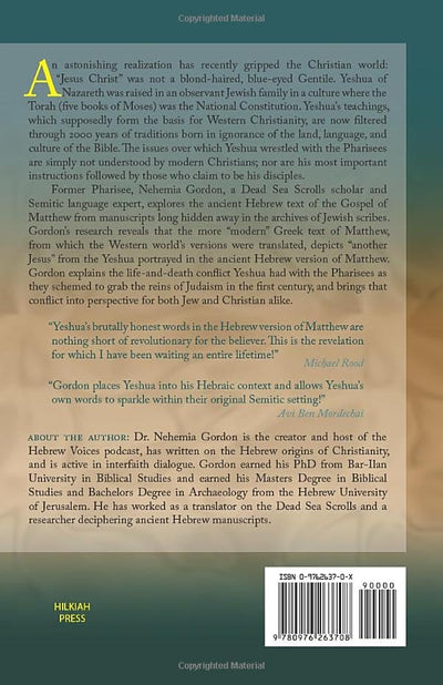 The Hebrew Yeshua vs. the Greek Jesus: New Light on the Seat of Moses from Shem-Tovs Hebrew Matthew