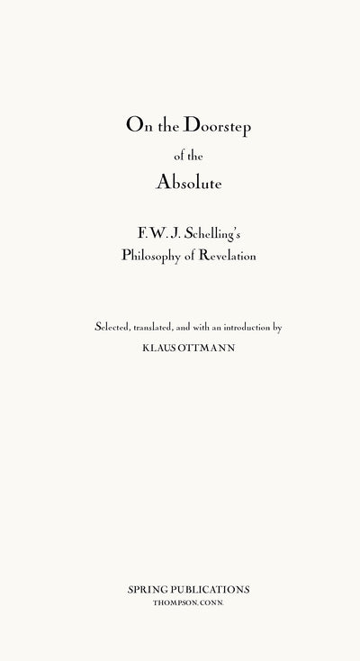 Philosophy of Revelation (1841-42) and Related Texts