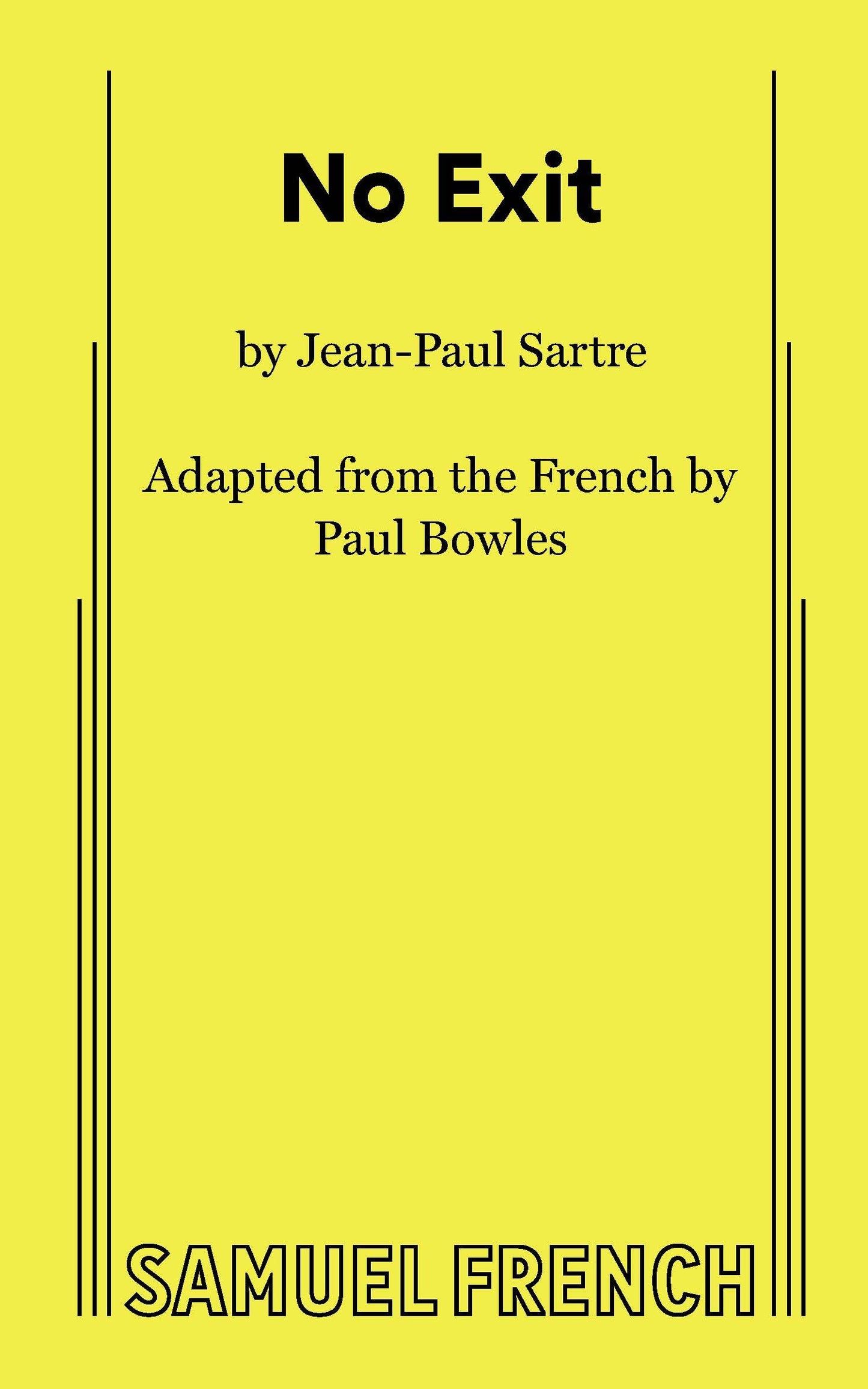 No Exit by Jean-Paul Sartre (New Paperback)