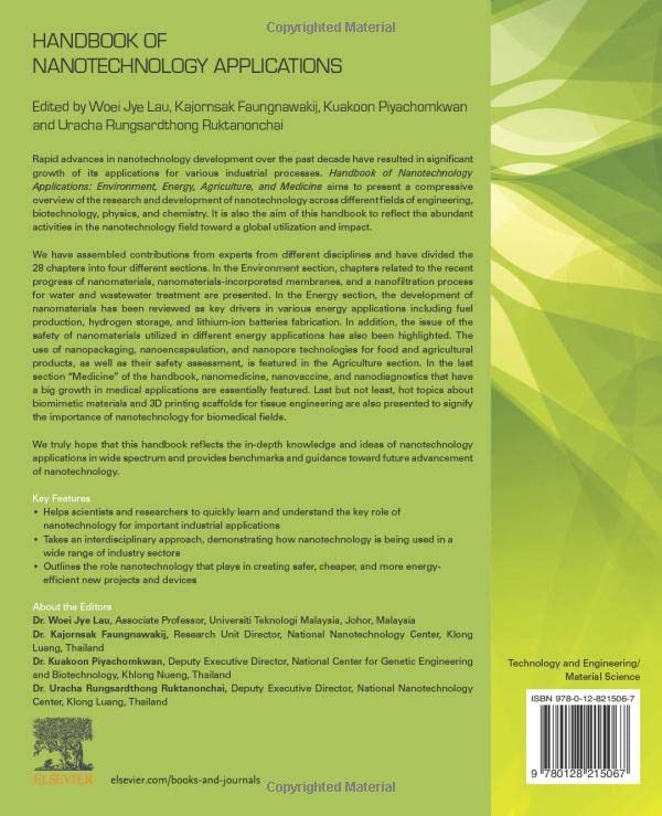 Handbook of Nanotechnology Applications: Environment, Energy, Agriculture and Medicine (Micro and Nano Technologies)