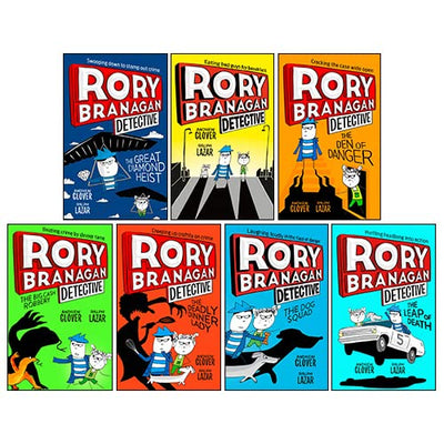 Rory Branagan Detective Series Collection 7 Books Set By Andrew Clover (Rory Branagan, The Dog Squad, The Big Cash Robbery, The Deadly Dinner Lady, Leap of Death, Den of Danger & Great Diamond Heist)