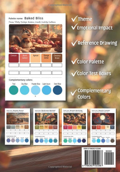 Cute and Comfy Autumn Palette Book: Cozy Animal Adventures in Fall Color Schemes - Color Palette Inspiration and Color Guide for Artists, Colorists and Crafters